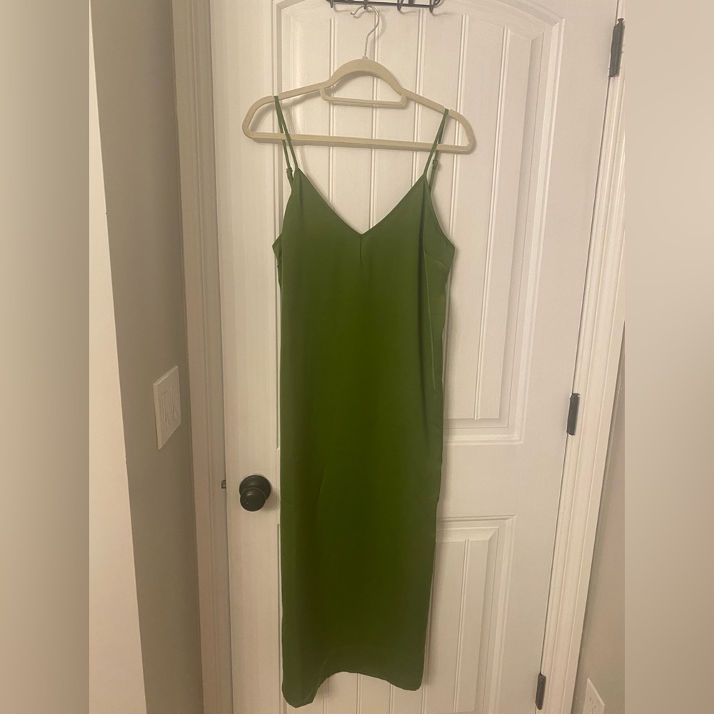 Green Long Silk dress